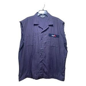 FedEx Employee Button Front Sleeveless Shirt Sz XL